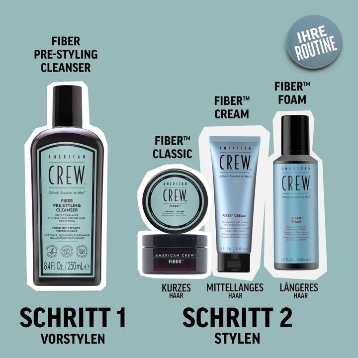 Produktbild American Crew Fiber Pre-Styling Cleanser, 250ml (250 ml, Flüssiges Shampoo)