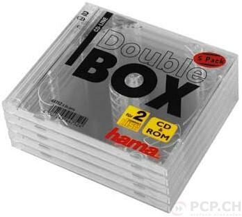 Produktbild Hama CD-Double-Box 5er-Pack Transparent Jewel-Case