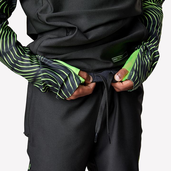Produktbild Kipsta Kinder Fussball Trainingshose - Viralto Wavy schwarz/gelb (6, 7, 8)