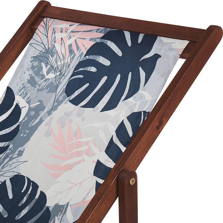 Image du produit Beliani Housse en tissu, lot de 2, pour chaise longue de jardin ANZIO / AVELLINO motif feuilles bleu