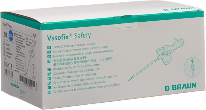 B.Braun SAFETY IV-Kanüle 22G 0.9x25mm blau, 50 Stück
