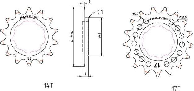 Produktbild Halo Fat Foot Cogs Ritzel - CNC Cro-Mo 7mm dick - für Shimano Kassetten (12-fach, 12-30)