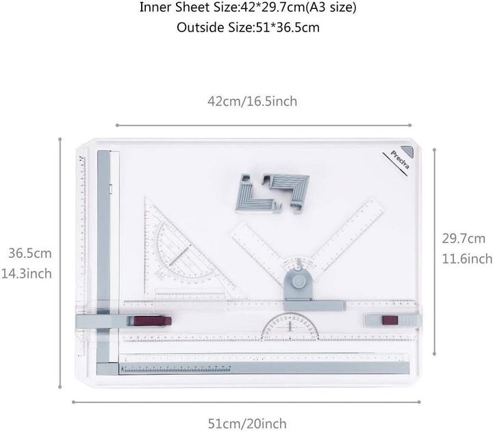Produktbild Preciva Zeichenbrett-Set (51 x 36.5 cm)