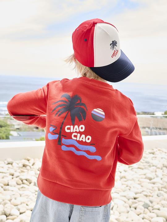 Image du produit Vertbaudet Jungen Sweatshirt mit Urlaubsmotiv hinten, Recycling-Polyester (158)
