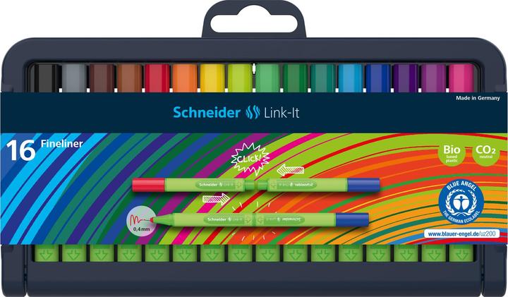 Produktbild Schneider Fineliner Link-It - Etui à 16 Stk. (Mehrfarbig, 16 x)