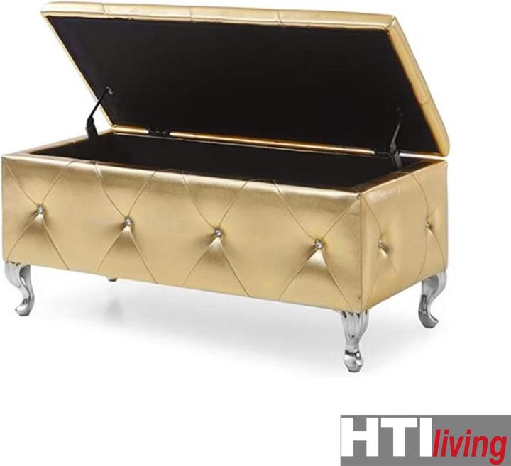 Produktbild HTI-Living Gepolsterte Sitzbank mit Truhe Maribella Gold (96 cm)