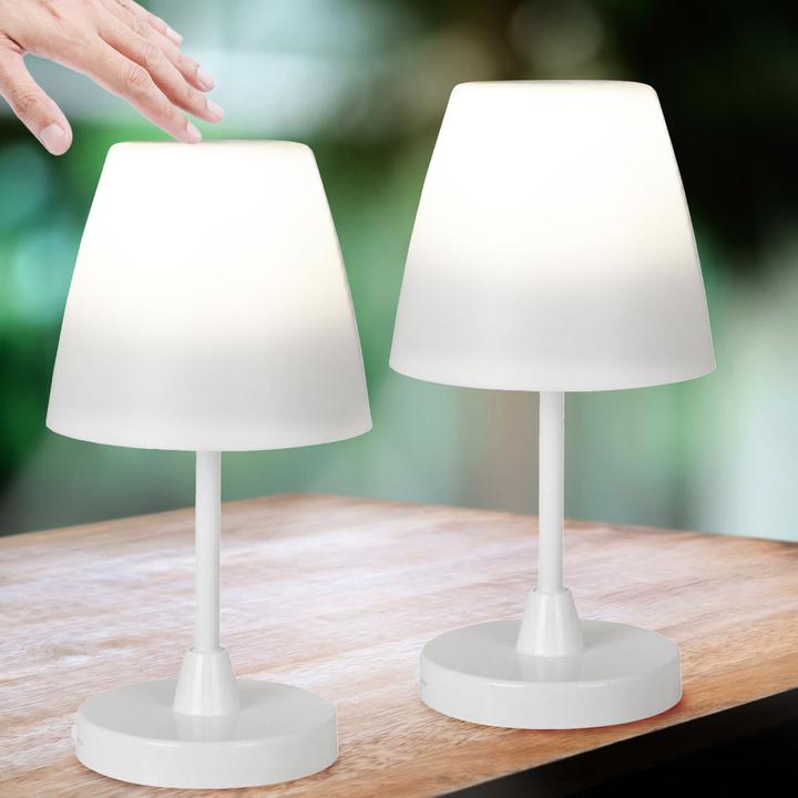 Produktbild H & S Collection 2er-Set Akku Tischlampe mit Touch Funktion (100 lm)