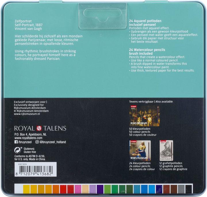 Image du produit Bruynzeel Crayons aquarelle Rijksmuseum (Multicolore, 24 x)