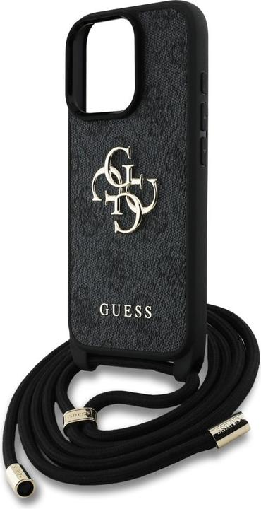 Produktbild Guess 4G Big Logo Cord Stap Crossbody für Apple iPhone 16 Pro - black (Apple iPhone 16 Pro)