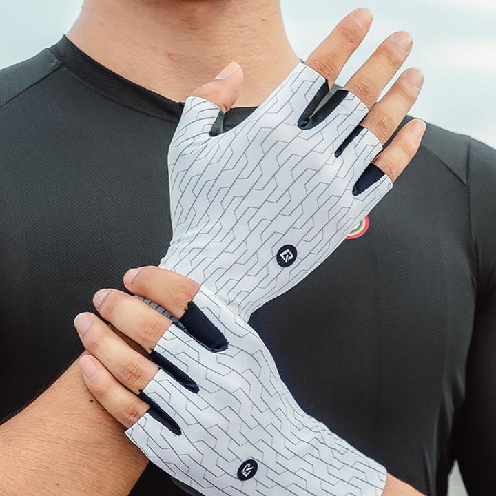 Actual product image Rockbros Road Cycling Gloves Size: M - Black and White (M)
