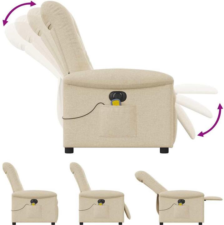 Immagine prodotto VidaXL Sedia da massaggio elettrica in tessuto crema