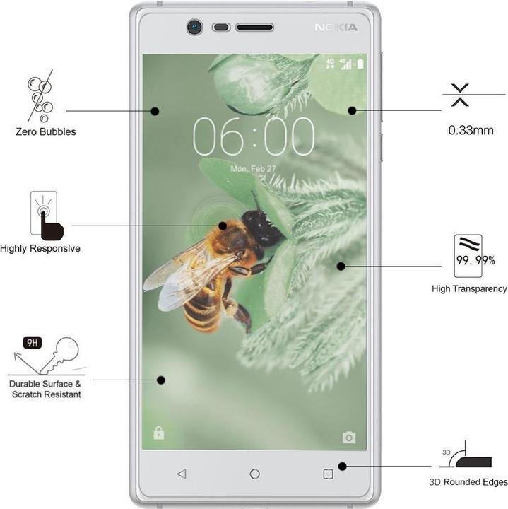 Actual product image Eiger Mountain Glass Clear Edge (1 Piece, Nokia 3)