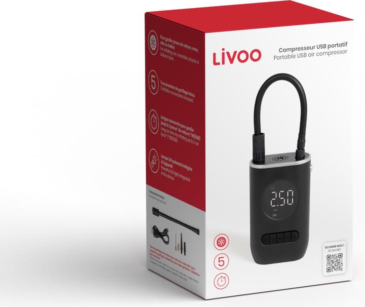 Produktbild Livoo Tragbarer USB-Kompressor
