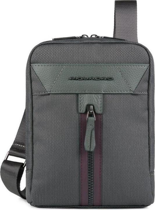 Actual product image Piquadro Trakai, Shoulder Bag, Textile Crossbody Bag, Green, 16 x 22 x 4 c