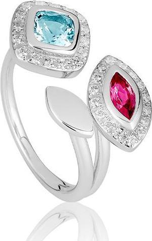 Breuning RING - ED.TOP.HELL/E.ROSA TURMALIN/Brill. 0,24 Ct. H/si (57, 585/14 K Gold)