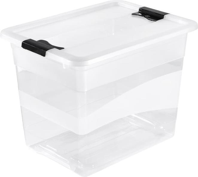 OKT Aufbewahrungsbox "Kristall-Box", 24 Liter, transparent Box und Deckel: natur-transparent / Clips:... (24 l)