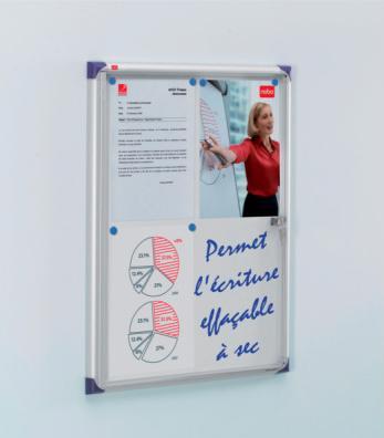 Actual product image Nobo Showcase extra flat with metal back panel