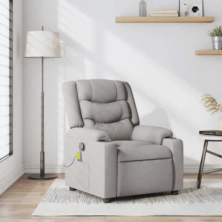 Actual product image VidaXL Massage chair cloud grey fabric