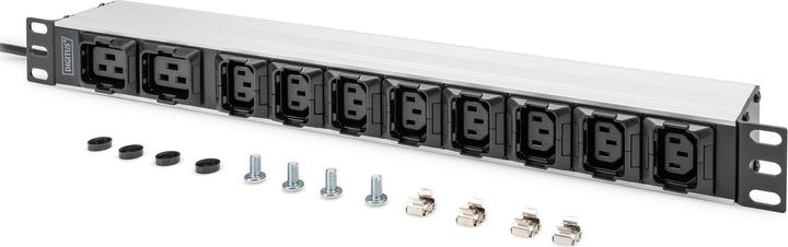 Digitus Steckdosenleiste mit Aluminiumprofil, 10-fach, 2 m Zuleitung, IEC C20 Stecker