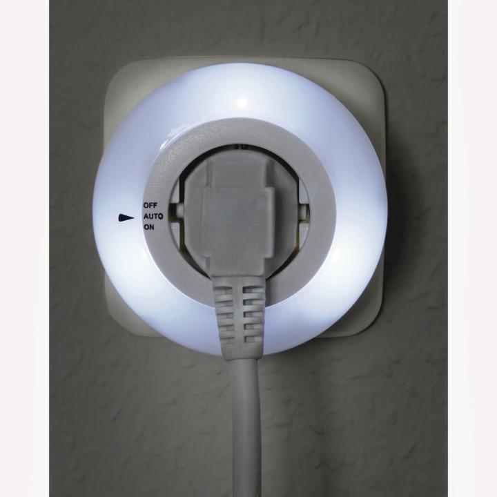 Immagine prodotto Hama Luce notturna a LED Cerchio con presa integrata, sensore di luminosità, protezione da contatto