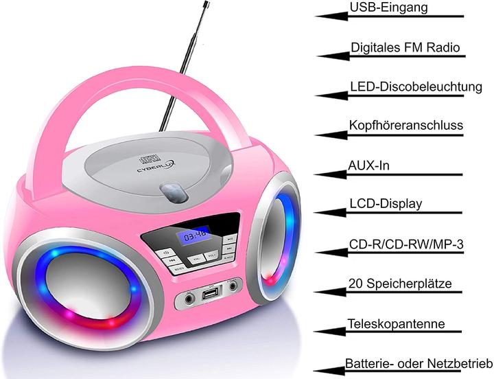 Image du produit Cyberlux Lecteur CD avec éclairage LED