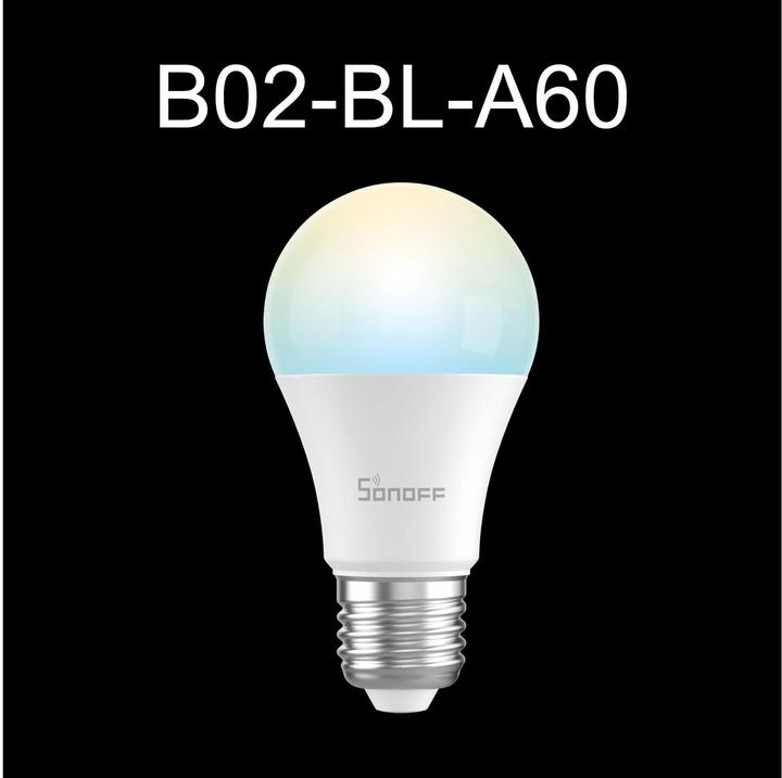 Actual product image Sonoff Smart LED Wifi bulb B02-BL-A60 (E27, 9 W, 806 lm, 1 x, F)