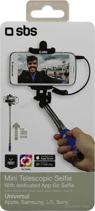 Actual product image SBS Mini Selfie stick with jack 3,5 mm