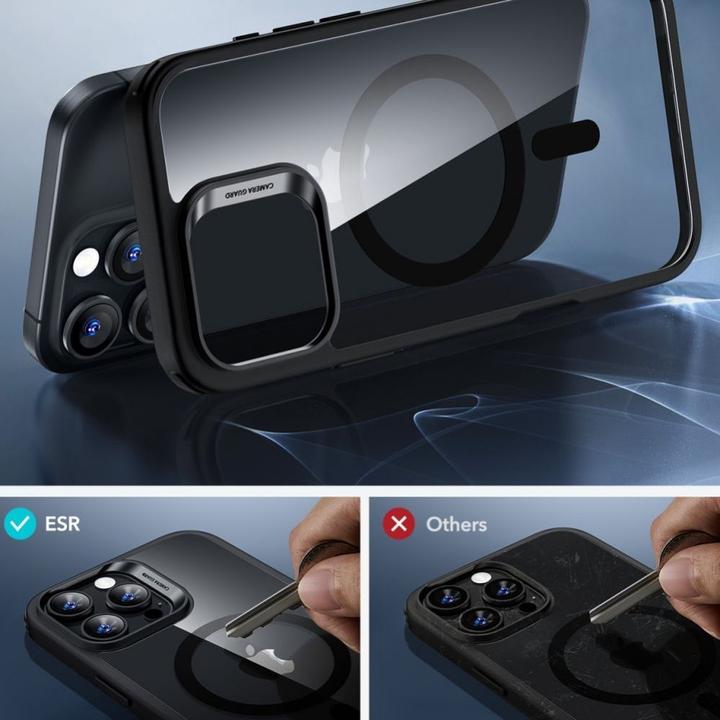 Image du produit ESR Classic Hybrid Halolock MagSafe Case + verre trempé pour iPhone 16 Pro Max - Clear with Black F (Apple iPhone 16 Pro Max)