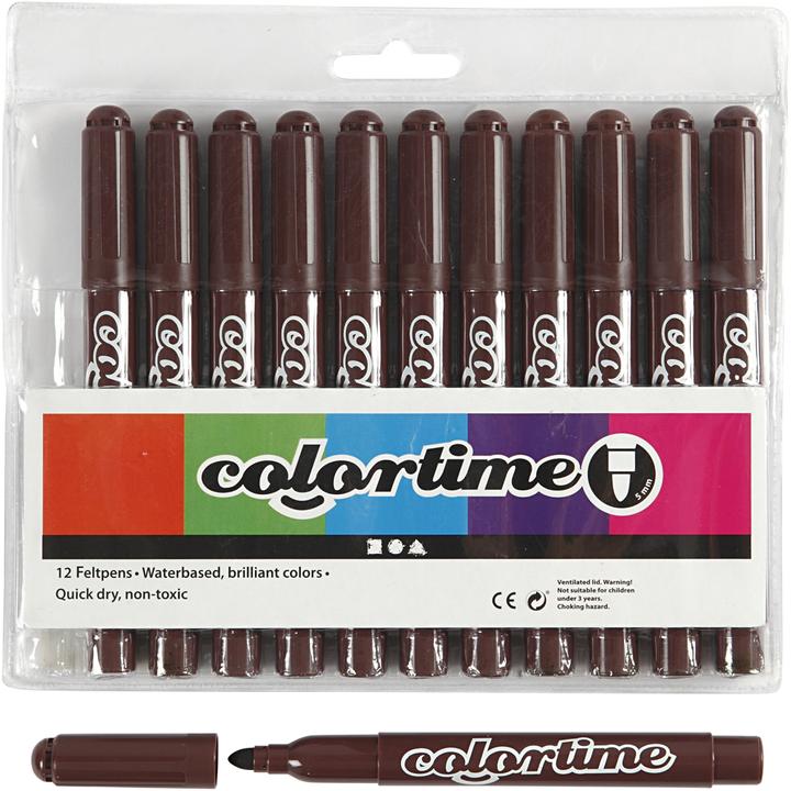 Actual product image Creativ Company Donkerbruine Jumbo Pens, 12pcs. (Dark brown, 5 mm, 12 x)
