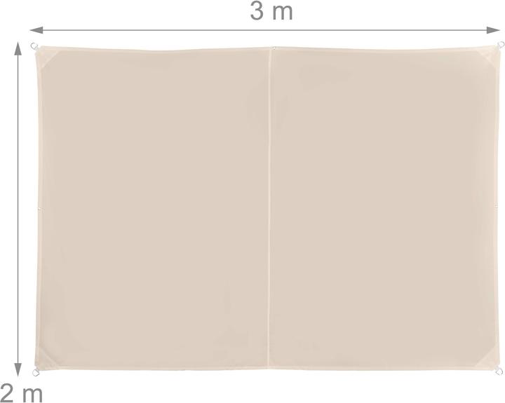 Actual product image Relaxdays Beige Rectangular Awning (300 x 200 x 0.5 cm)