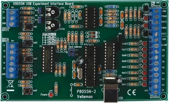 Actual product image Velleman USB Experiment Interface Board (New Vers.) (Add-on)