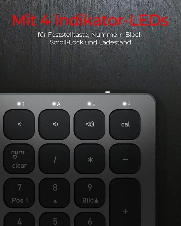 Image du produit KeySonic Clavier Full-Size en aluminium, Bluetooth® & RF, pour Win & macOS (DE, Sans fil)