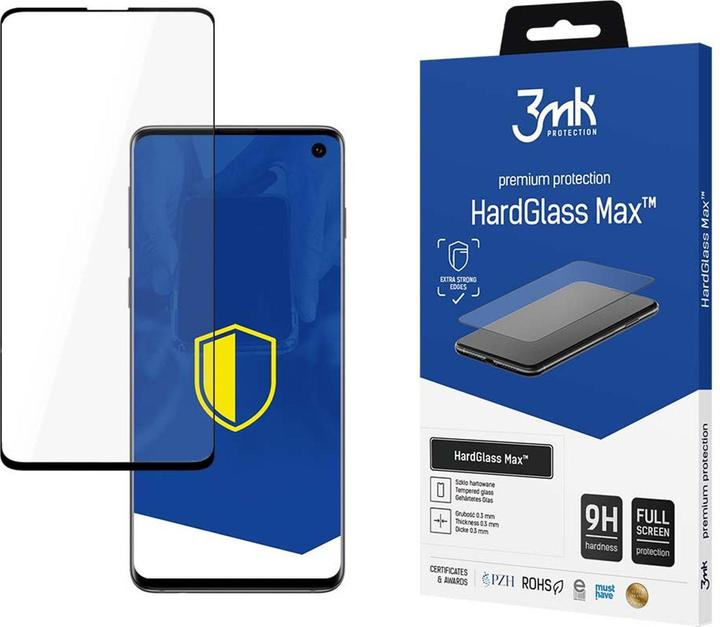 Image du produit 3MK HardGlass Max FingerPrint for Samsung Galaxy S10 black frame (1 pièce(s), Samsung Galaxy S10)