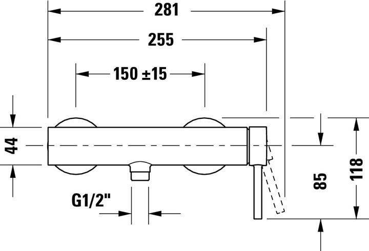 Nährwerte und Zutaten Duravit Circle Einhebel-Brausemischer, Aufputz, Chrom, CE4230000010