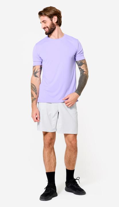 Produktbild Domyos Men's Short-Sleeved Crew Neck Breathable Fitness T-Shirt - Purple (XXL)