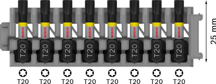 Actual product image Bosch Zubehör PRO Torx Impact Bit, T20, 25 mm, 8 pcs. (T20)