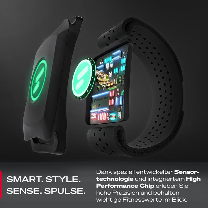 Actual product image Sportstech Heart Rate Monitor sPulse Heart Rate Monitor with Wristband via Bluetooth & Sensor LED | Smart HRM