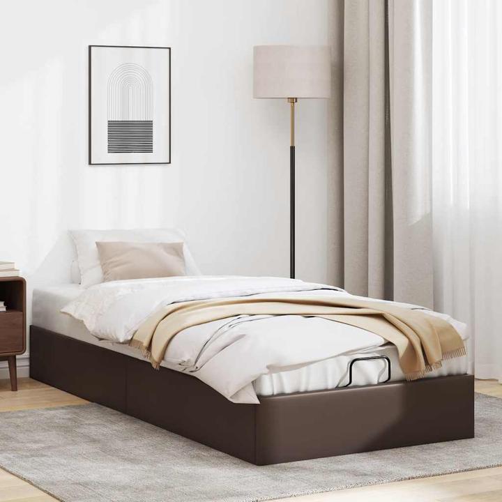 Produktbild VidaXL Ottoman-Bett ohne Matratze Braun 100x200 cm Kunstleder (100 x 200 cm)