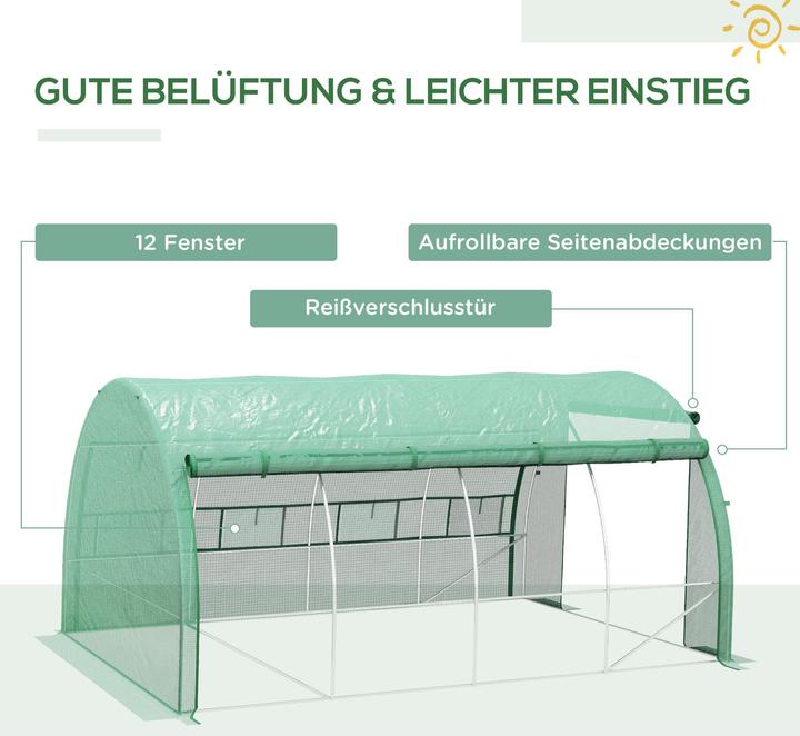 Image du produit Outsunny Serre en film plastique avec porte roulante