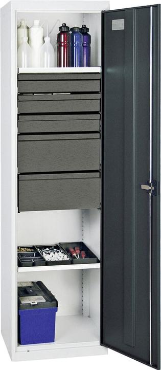 Produktbild Stumpf Werkzeugschrank S3000 RAL 7035/7016 2 Wannenböden 5 Schubladen (50 cm, 180 cm)