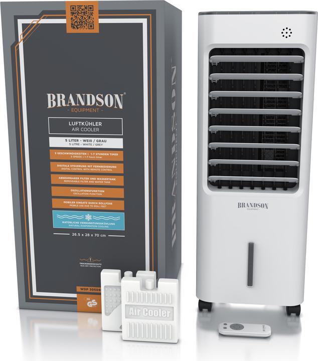 Produktbild Brandson Turmventilator mit Wasserkühlung, 5L Wassertank, Luftfilter, Luftkühler, Klimagerät, Ventilator, 50W (62 dB)