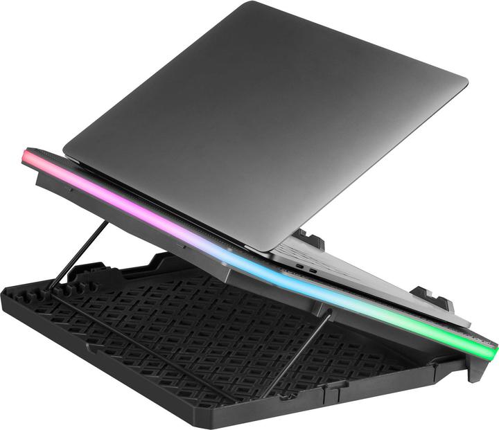 Actual product image Mars Gaming MNBC6, Cooling Base + Stand XL 19"" ARGB, 3 Fans, Mobile Stand