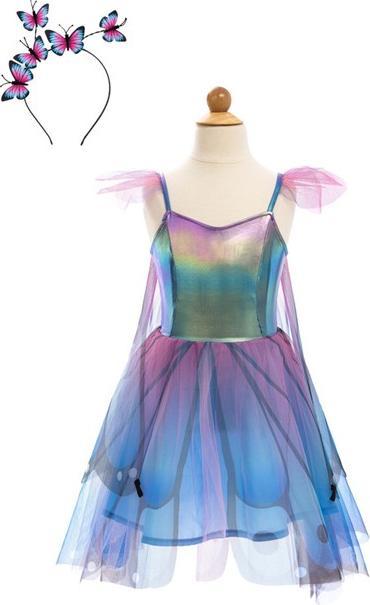 Great Pretenders Blaues Schmetterlings-Twirl-Kleid mit Flügeln und Stirnband