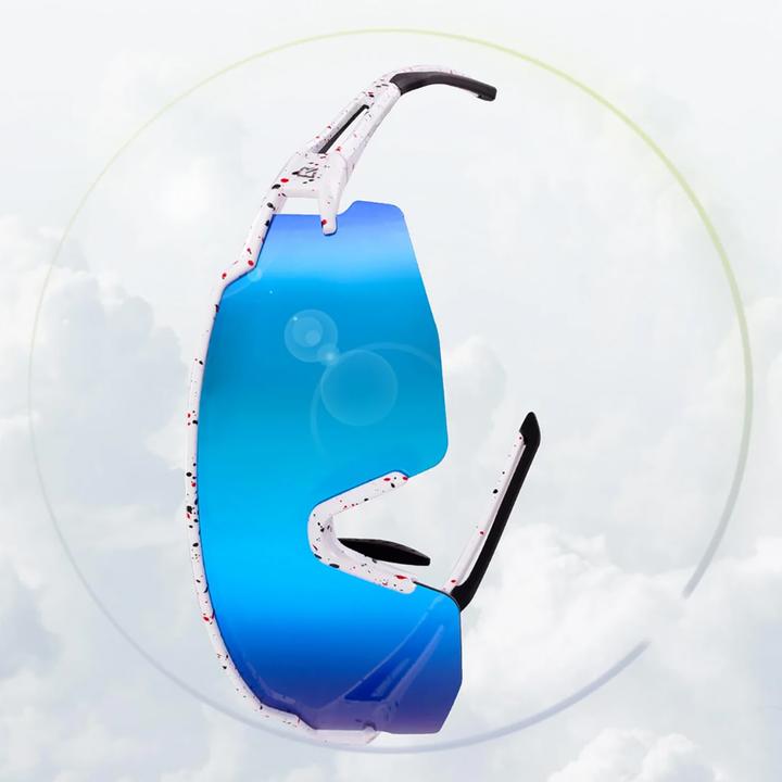 Productafbeelding Rockbros Gepolariseerde fietsbril met UV-bescherming en corrigerende inzet blauwe glazen - Wit (Blauw)