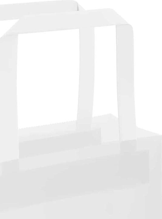 Produktbild VidaXL Kraftpapiertüten 50 Stk. mit Henkel Weiss 45x17x48 cm Papiertüte (Geschenktüte, 50 x)