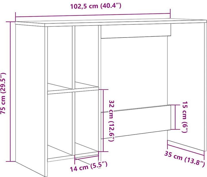 Actual product image VidaXL Josue (102.5 x 35 x 75 cm)