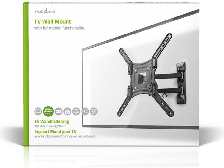 Image du produit Nedis Support mural pour TV à mouvement complet - 23 - 55" - Max. 30 kg - 3 points de pivot - Angle de (Mur, 55", 30 kg)