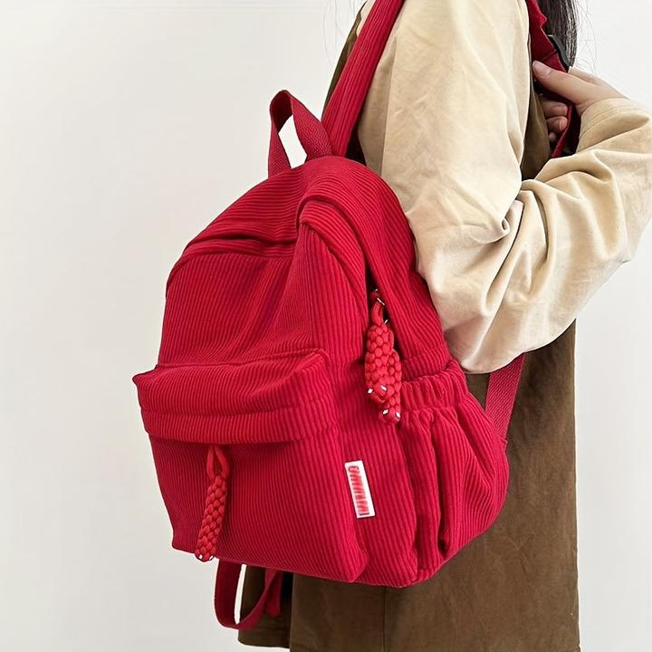 Only-Bags.Store Kleiner Rucksack aus Cord, lässiger Reiserucksack, einfacher Moderucksack (10 l)