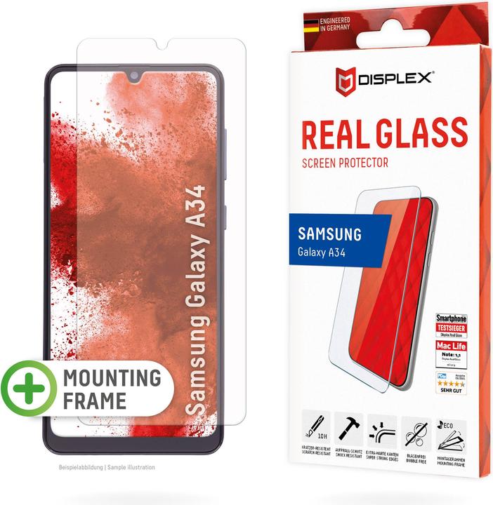 Immagine prodotto Displex Real Glass, 2D Panzerglas (1 Pezzo/i, Samsung Galaxy A34 5G)