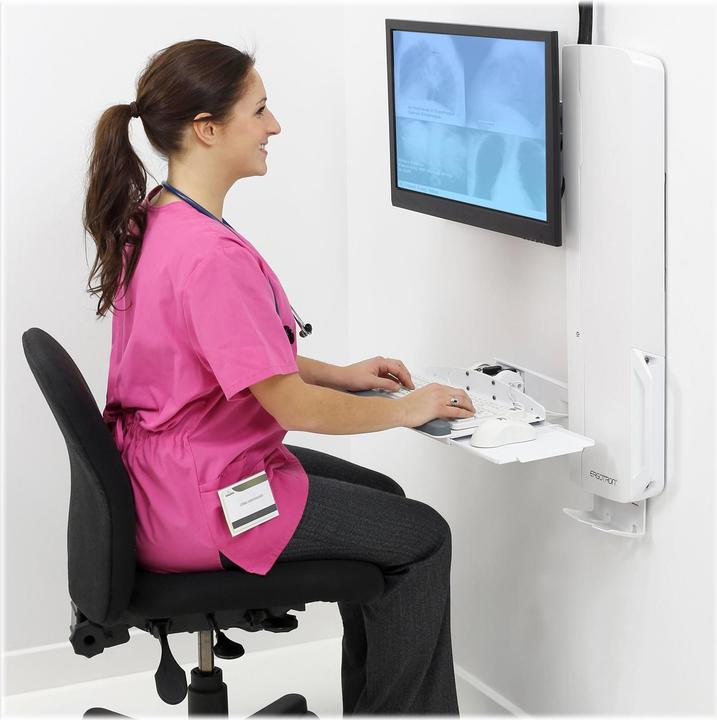Image du produit Ergotron Sit-Stand Vertical Lift, High Traffic Area - Kit de fixation (montage mural, poignée, etc.) (Mur, 24.02")